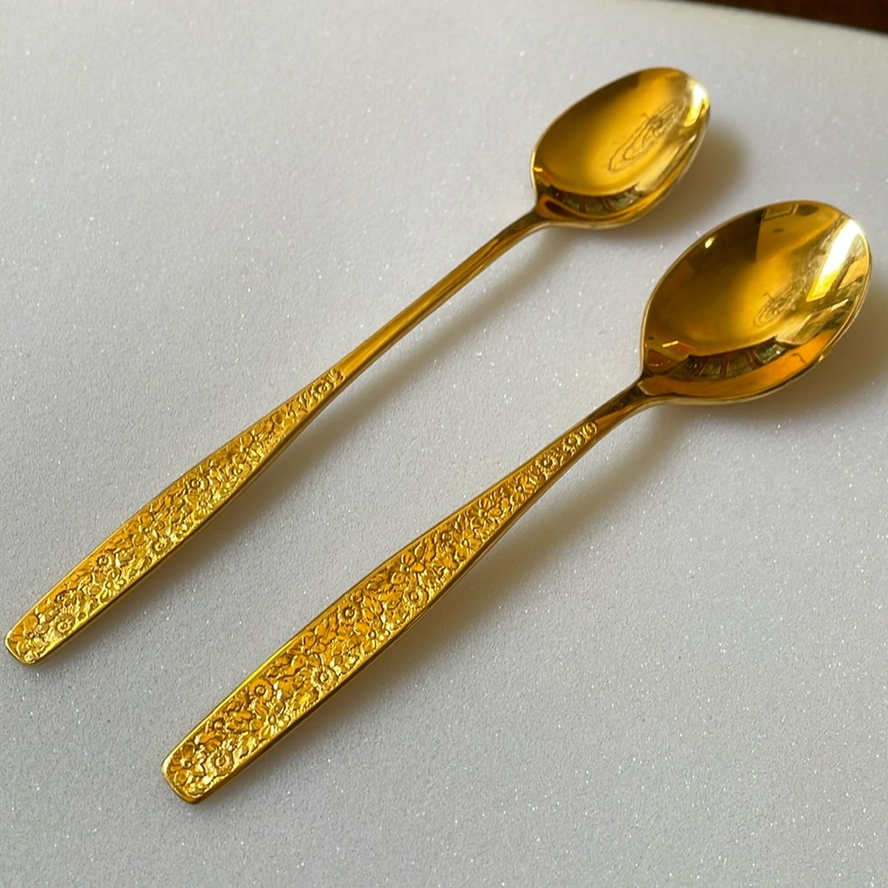 Set of 2 Rogers Cutlery Golden Spring Garden electroplate intl.